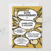 Invitation Bande dessinée Pop pour les 50 ans de mariage (Devant)