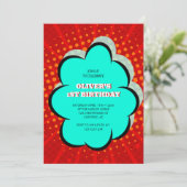 Invitation Bande dessinée pour enfants 1ère fête d'anniversai (Debout devant)