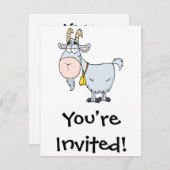 Invitation bande dessinée stupide billy chèvre (Devant / Derrière)