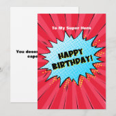 Invitation Bande dessinée Superhero anniversaire (Devant / Derrière)