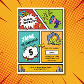 Invitation Bande dessinée Superhero Anniversaire unique pour