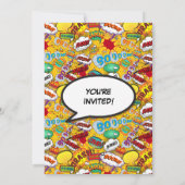 Invitation Bande dessinée Superhero fête d'anniversaire (Dos)