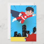 Invitation Bande dessinée Superhero fête d'anniversaire (Dos)