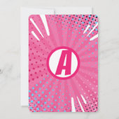 Invitation Bande dessinée Superhero Girl's Birthday Invitatio (Dos)