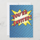 Invitation Bande dessinée Superhero Photo Insertion fête d'an (Dos)