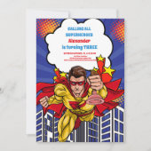 Invitation Bande dessinée Superhero pour garçon (Devant)