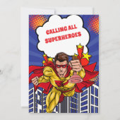 Invitation Bande dessinée Superhero pour garçon (Dos)