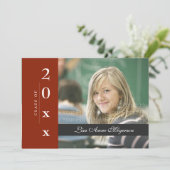 Invitation Bande latérale classique : Gris et rouge foncé (Debout devant)