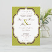 Invitation Bande moderne Brown verte 5x7 (Debout devant)
