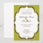 Invitation Bande moderne Brown verte 5x7 (Devant / Derrière)