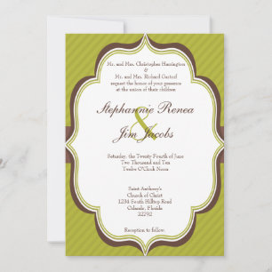 Invitation Bande moderne Brown verte 5x7