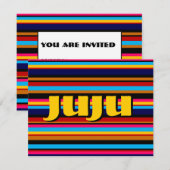 Invitation Bande multicouleur personnalisable (Devant / Derrière)