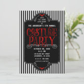 Invitation Bande Noire Et Blanche Rouge Costume Gothique (Debout devant)