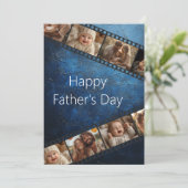 Invitation Bande photo de la bande de film bleu texturé (Debout devant)