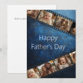 Invitation Bande photo de la bande de film bleu texturé (Devant / Derrière)