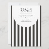 Invitation Bande rayée noire et blanche auvent Genre Neutre (Dos)