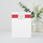 Invitation Bande rouge classique du bureau de papeterie (Debout devant)