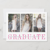 Invitation Bande simple | Multi Photo Graduation Party (Devant)