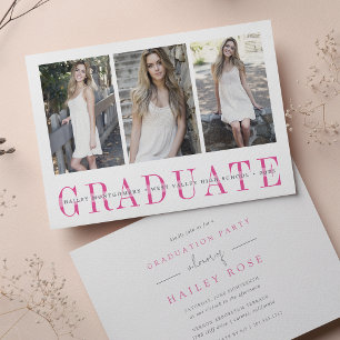Invitation Bande simple   Multi Photo Graduation Party