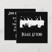 Invitation Bande sur la silhouette B&W de concert d'étape (Devant / Derrière)