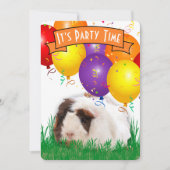 Invitation Banderole Orange pour bébé Guinée Balloons de porc (Devant)