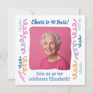 Invitation Banderoles personnalisées pour les 90 ans avec pho