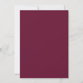 Invitation Bandes blanches et initiales mariage bordeaux (Dos)