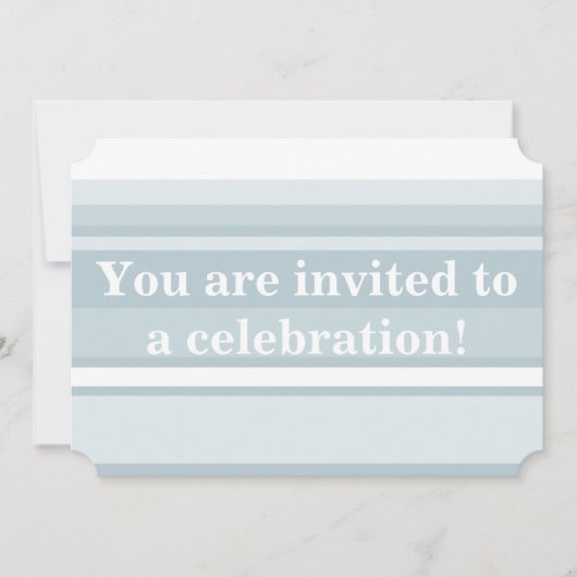 Invitation Bandes bleu glace monogramme (Devant)