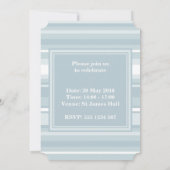 Invitation Bandes bleu glace monogramme (Dos)
