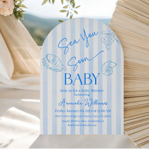 Invitation Bandes Bleues Côtières Mer Vous Voir Bientôt Garço