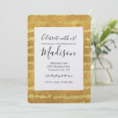 Invitation Bandes brillantes d'or (Debout devant)