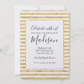 Invitation Bandes brillantes d'or (Devant)