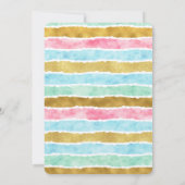 Invitation Bandes d'aquarelle or chic (Dos)