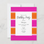 Invitation Bandes de cabane rose chaud (Devant)