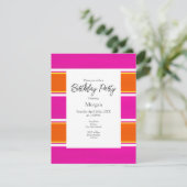 Invitation Bandes de cabane rose chaud (Debout devant)