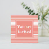 Invitation Bandes de corail monogramme (Debout devant)