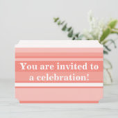 Invitation Bandes de corail monogramme (Debout devant)