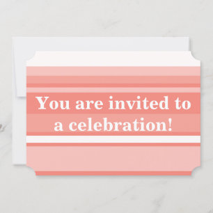 Invitation Bandes de corail monogramme