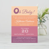 Invitation Bandes de couleur baby shower-automne (Debout devant)