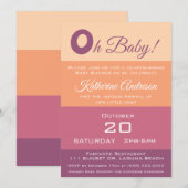 Invitation Bandes de couleur baby shower-automne (Devant / Derrière)