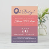 Invitation Bandes de couleur baby shower-automne (Debout devant)