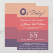 Invitation Bandes de couleur baby shower-automne (Devant / Derrière)
