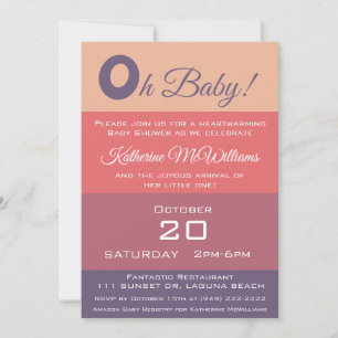 Invitation Bandes de couleur baby shower-automne