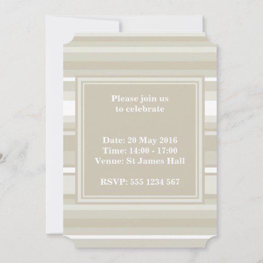 Invitation Bandes de grès monogramme (Dos)