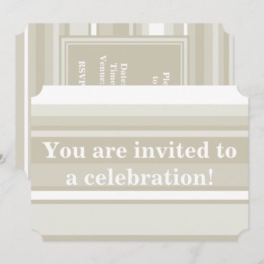 Invitation Bandes de grès monogramme (Devant / Derrière)