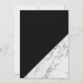 Invitation Bandes de marbre d'or typographie mariage noir (Dos)