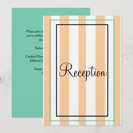Invitation Bandes de monogramme vert mousse de mer de plage p (Devant / Derrière)