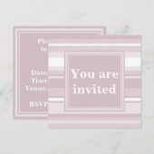 Invitation Bandes de quartz roses monogrammes (Devant / Derrière)