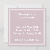 Invitation Bandes de quartz roses monogrammes (Dos)