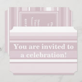 Invitation Bandes de quartz roses monogrammes (Devant / Derrière)